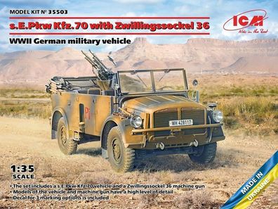 ICM 1:35 35503 s.E. Pkw Kfz.70 with Zwillingssockel 36, WWII German military vehicle