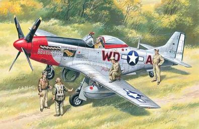 ICM 1:48 48153 Mustang P-51D WWII American Fighter with USAAF Pilots and Ground Perso