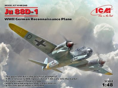 ICM 1:48 48240 Ju 88D-1, WWII German ReconnaissancePlane