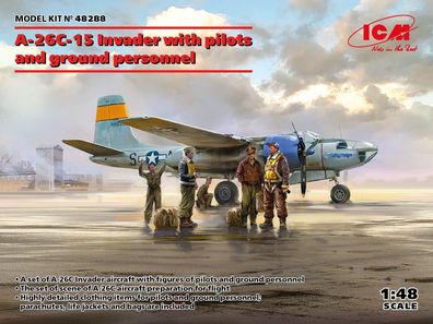 ICM 1:48 48288 A-26C-15 Invader with pilots and ground personnel