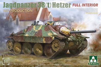 Takom 1:35 TAK2171 Jagdpanzer 38(t) Hetzer MID Production w/FULL Interior - NEU