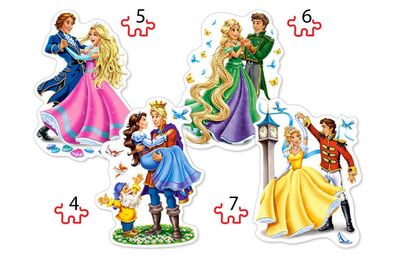 Castorland B-04461-2 Princesses in Love, Puzzle 4 + 5 + 6 + 7 Teile