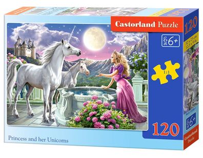 Castorland B-13098-1 Princess and her Unicorns, Puzzle 120 Tei