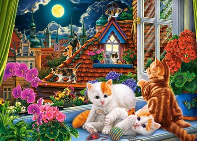 Castorland B-018499 Kittens on the Roof Puzzle 180 Teile