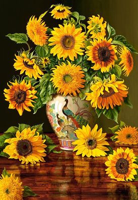 Castorland C-103843-2 Sunflowers in a Peacock Vase, Puzzle 1000 Teile