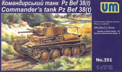 Unimodels 1:72 UM351 Pz Bef 38 (t) Commanders Tank