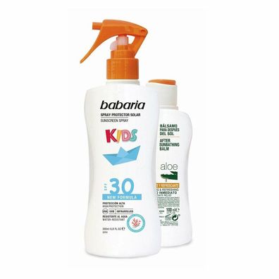 Babaria Sun Kids Sunscreen Lotion Water Resistant Spf30 Spray 200ml Set 2 Artikel