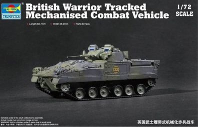 Trumpeter 1:72 7101 British Warrior Tracked Mechanized Vehic