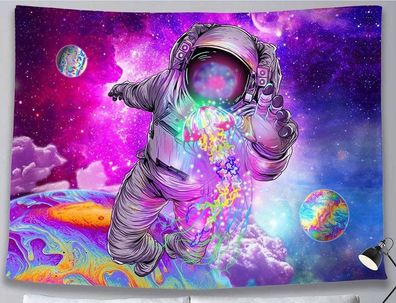 Wandtuch "Trippy Astronaut" in den Größen 150x130cm und 200x150cm (Wandteppich)