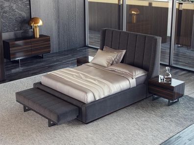 Design Komplett 5tlg Schlafzimmer Luxus Möbel Doppel Bett 2x Nachttische
