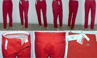 Lacoste HH 7138 240 Chino Hose Slim 100% Cotton Jeans W34 W36 W38 W42 L34 Rouge