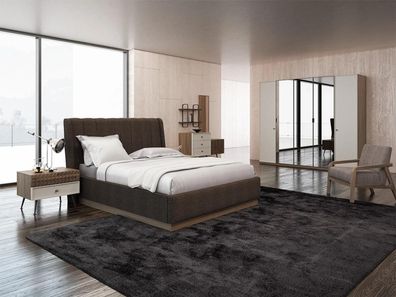 Luxus Schlafzimmer Doppel Bett 2x Nachttische Holz Komplett 6tlg Modern