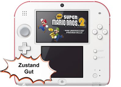 Nintendo 2DS Weiss/ Rot Mario Bros 2 Edition - Zustand: Gut