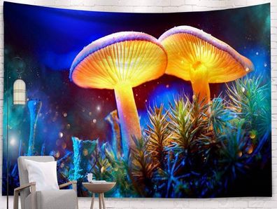 Wandtuch "Glühende Pilze" in den Größen 150x130cm und 200x150cm (Wandteppich)