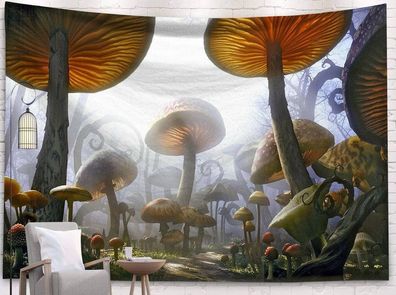Wandtuch "Riesen Pilz Welt" in den Größen 150x130cm und 200x150cm (Wandteppich)