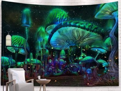Wandtuch "Alien Welt Pilze" in den Größen 150x130cm und 200x150cm (Wandteppich)