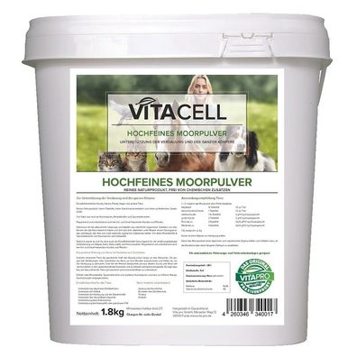 VitaCell Moorpulver fein 1,8 kg Trockenmoorpulver für Tiere