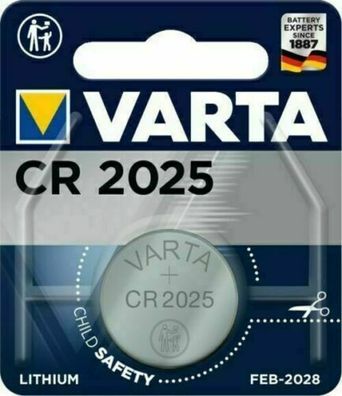 Knopfzellen Batterie VARTA CR 2025 CR 2032 Blister Lithium 3 V