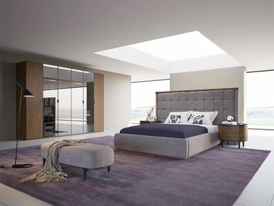 Schlafzimmer Luxus Set 4tlg Bett 2x Nachttische Design Bank Modern Möbel