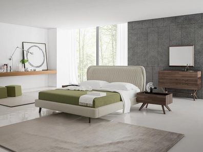 Schlafzimmer Set 5tlg Luxus Doppel Bett 2x Nachttische Luxus Kommode mit Spiegel