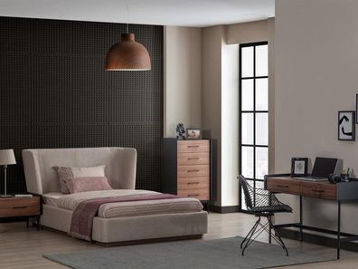 Design Komplett 4tlg Schlafzimmer Bett Nachttisch Modern Kommode Neu