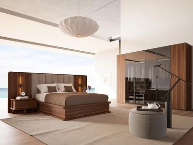 Luxus Set Schlafzimmer Komplett Doppel Bett 2x Nachttische Modern Neu