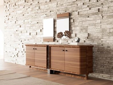 Luxus Komplett Sideboard mit 2x Spiegel Design Holzschrank Esszimmer Möbel