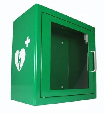 AED Defi Wandkasten 36x36x20 Metall Schrank Defibrillator Aufbewahrung Alarm
