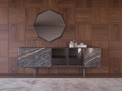 Sideboard mit Spiegel Luxus Einrichtung Esszimmer Komplett Set Modern Möbel