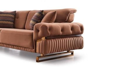 Luxus Dreisitzer Sofa Möbel Polster Stoff Couch Wohnzimmer Neu Möbel