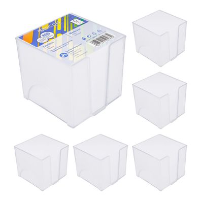 Zettelbox inkl. 800 Blatt weißes Papier Notizzettel Notizwürfel 6er Pack