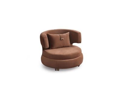 Luxus Sessel Wohnzimmer Polster Textil Möbel Braun Sitz Neu Modern Design