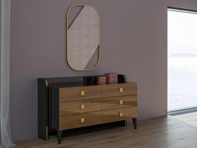 Modern Luxus Schlafzimmer Kommode mit Spiegel Design Schrank Möbel