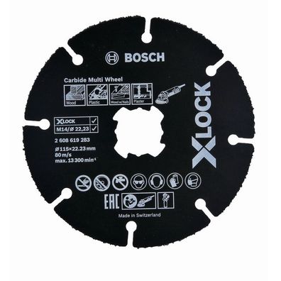 Bosch X-LOCK Trennscheibe Carbide Multi Wheel 115 mm für Winkelschleifer
