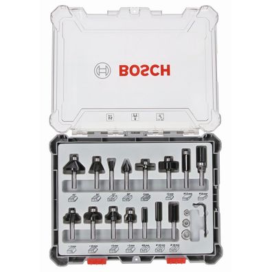 Bosch Fräser-Set 15-teilig Schaft 8mm 2607017472 für Oberfräse