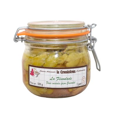 Le Coustelous Févoulade gekochte Bohnen Cassoulet Art mit Würstchen + Entenconfit