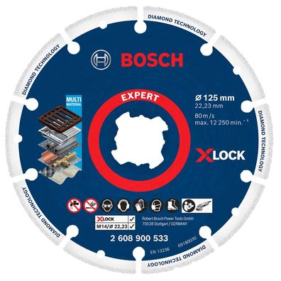 Bosch X-LOCK Diamant Metallscheibe Ø 125 x 22,23mm Winkelschleifer 2608900533