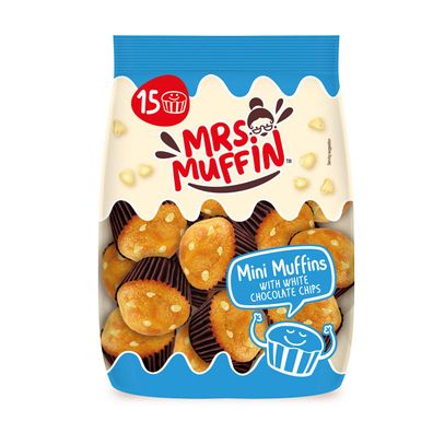 Mrs. Muffin Mini Muffins mit weißen fluffigen Schokoladenchips 225g