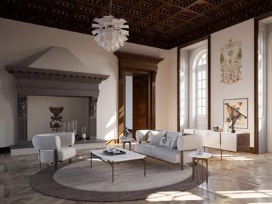 Design Modern Luxus Wohnzimmer Set Sofa Zweisitzer mit 2x Sessel Einrichtung