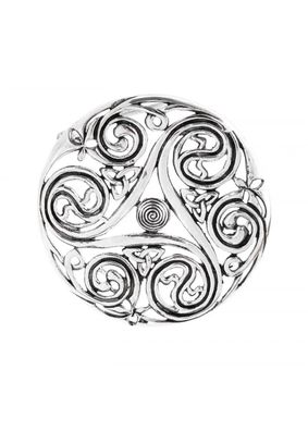 Keltische Brosche Triskele aus Silber