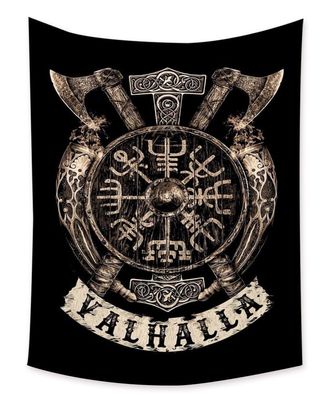 Wandtuch "Nordic Emblem Valhalla" in den Größen 150x130cm und 200x150cm (Wandteppich)