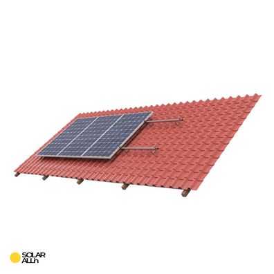 SOLAR ALLin PV Montagesystem für Schrägdach Ziegeldach 4 Solarmodule 1-reihige ...