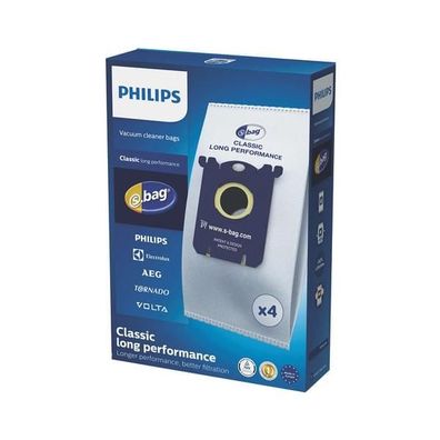 Philips FC8021/03 s-bag Classic Long Performance Staubbeutel, Inhalt: 4 Beutel