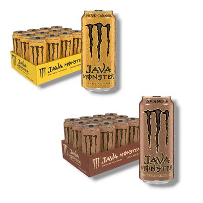Monster Java Mix -12xSalted Caramel &12 Loca Moca 444ml - Coffee + Energy 8,33/ L