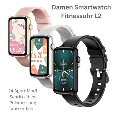 Smartwatch Fitnesstracker für Damen mit Pulsmessung, Schrittzähler, für Android & iOS