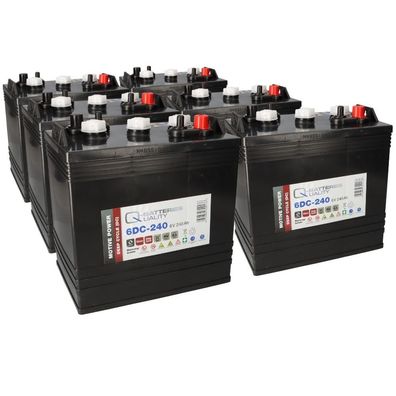6x Q-Batteries 6DC-240 6V 240Ah Deep Cycle Traktionsbatterie