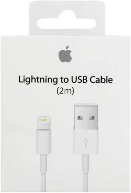 Apple Lightning auf USB Kabel 2m Datenkabel weiß