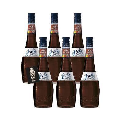 Bols 6er-Set Amsterdam 1575 Cacao Brown Likör 6x0,7L (24% vol.)- [Enthält Sulfi