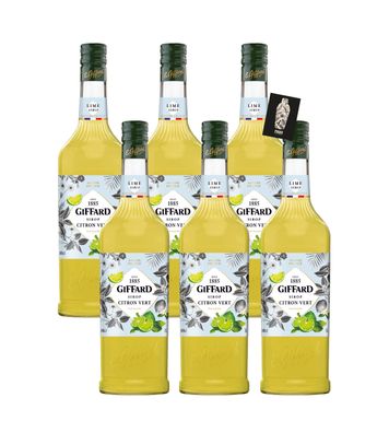 Giffard 6er-Set Limette Sirup Lime Syrup Sirop Citron Vert 6x1L