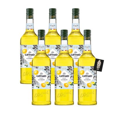 Giffard 6er-Set Zitrone Sirup Sirop Citron Lemon Syrup 6x1L